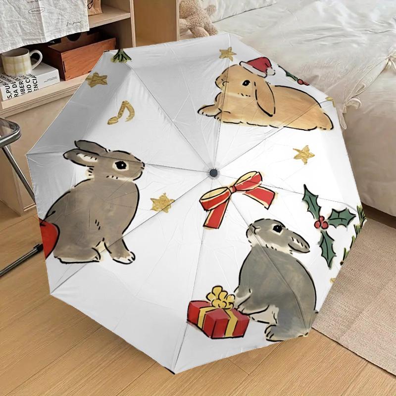 

1pc rabbits Automatic Open/Close Umbrella, 8-Rib Sturdy Frame,Ideal Birthday/Gift for Men & Women, Outdoor Accessory yy251126047