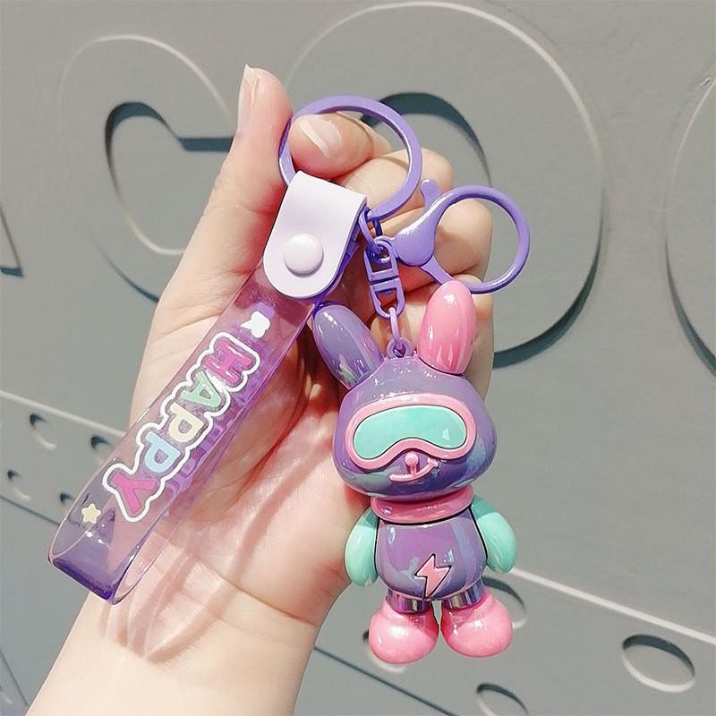 Adorable Electroplated Pvc Cartoon Eyed Dog Keychain Perfect For Gifts