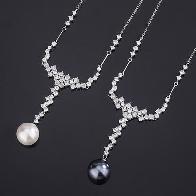 Schmuck Kupferboden Vergoldet Perlenquaste Schlüsselbeinkette Damenanhänger 14mm