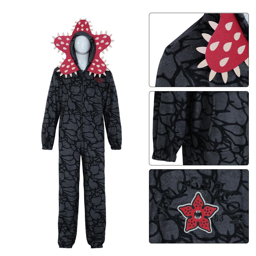 Adult Women Men Demogorgon Pajamas Fleece Jumpsuit Sleepwear