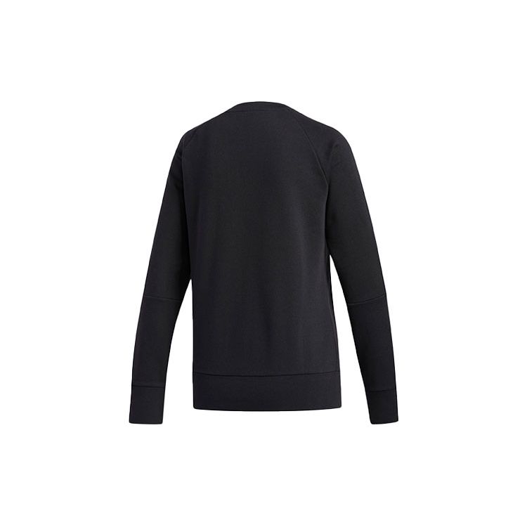 Adidas 3 Stripes Fleece Crew Neck Sweatshirt Women Sweatshirt Black FL4894