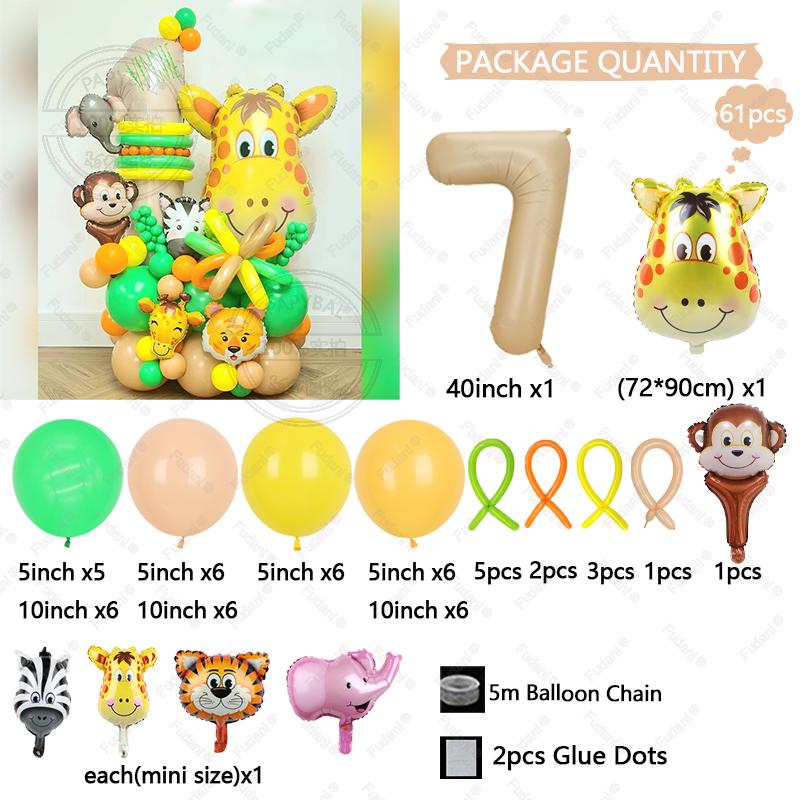 Cartoon Animal Head Foil Balloons Baby Shower Birthday Party Decorations Tiger Lion Monkey Zebra Cow Giraffe Head Helium Balloon