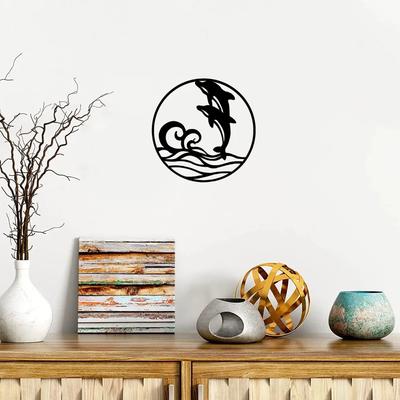 1 Stück Delfin Metall Wandkunst Strandthema Wand Metallskulptur Springender Delfin Dekoration Wohnzimmer/Heimdekoration