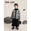 Boys' Playful Cat Ear Cardigan Sweater
