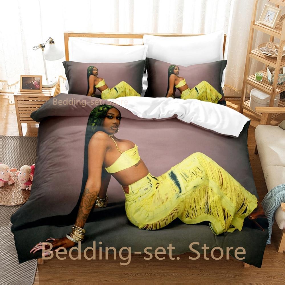 

Comforter Flo Milli Never Lose Me Bedding Set Single Twin Full Queen King Size Bed Set Adult Kid Bedroom Duvet Sets 3D Bed Comforter (quilt)-EU Single(135*200cm)3pcs