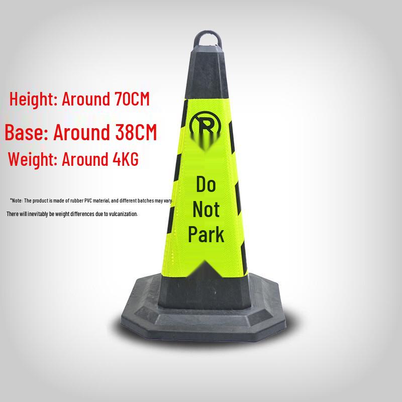 No Parking Reflective Rubber Traffic Cone
