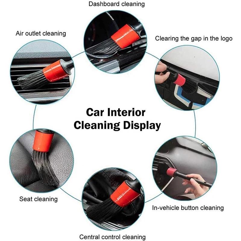5PCS Car Detailing Brushes Clean Seat Detail Brush Car Wash Slit Brush for Cleaning Car Interior
