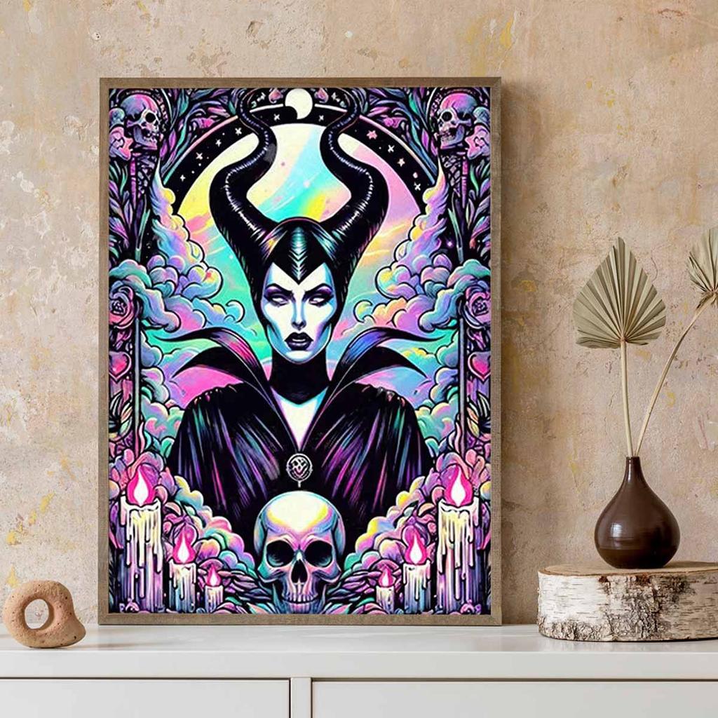Full Round Diamond Painting Evil Witch Princess Art Rhinestone Picture Mosaic DIY 5D Cross Stitch Embroidery Home Decoration