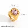 Colorful Zircon Zircon Rings Stainless Steel Finger Ring Elegant Gold Plated Rings  for Women