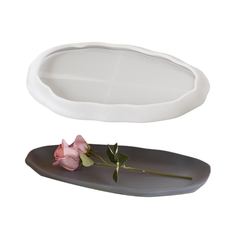 Multipurpose Large Oval Resin Tray Molds Sturdy Silicone Home Accessory Portable for Concrete Dishes Craft Supplies 1