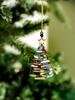 Christmas Tree Shaped Hanging Ornament, Colorful Stacked Books Design with Star Topper, Festive Gift for Book Lovers & Xmas Tree