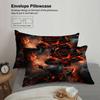 3pcs Black Rose Fire Bedding Sets 3D Printed Floral Pattern Duvet Cover Sets With Pillowcases No Filling