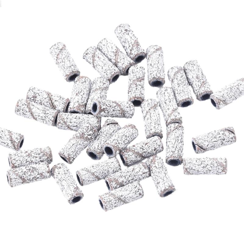 

50 Pcs 80# 180# 240# Nail Sanding Rings Bands Grinding Head Polisher Essential Supplies Sand Circle for Nail Drill File 1