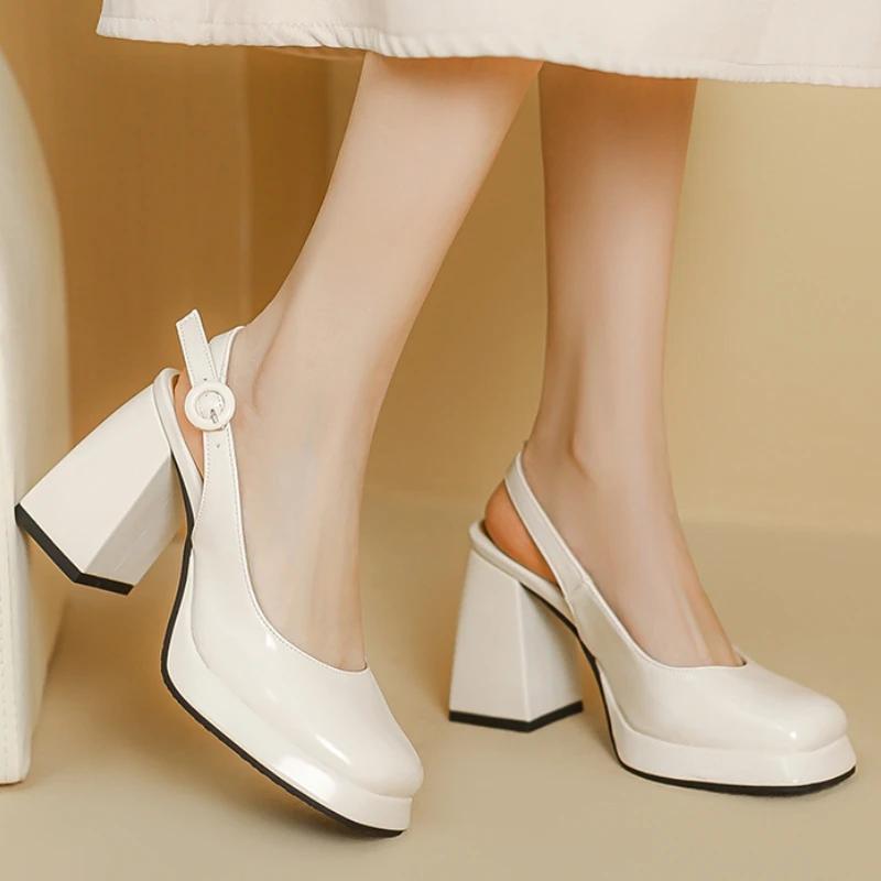 Slingbacks Sommer Damen Sandalen Mode Schwarz Weiß Pumps Schuhe Für Mädchen Elegant Hohe Absätze Hochzeitsschuhe Damen Große Größe