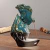 Ceramic Kiss Backflow Incense Burner Deep Blue Aroma Diffuser Home Decor Ornament