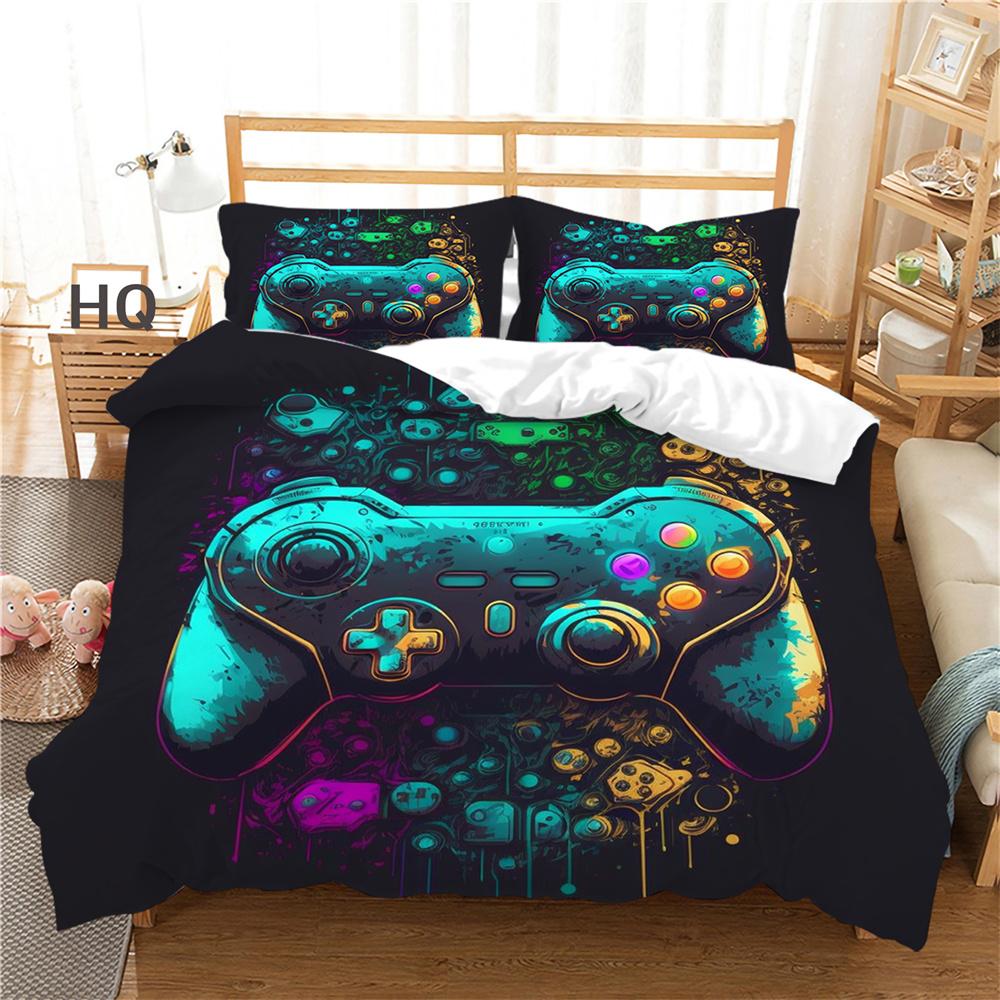 3D herní konzole Tisk Domácí povlečení King Size Povlečení Polyester Chlapecký náctiletý Výzdoba ložnice