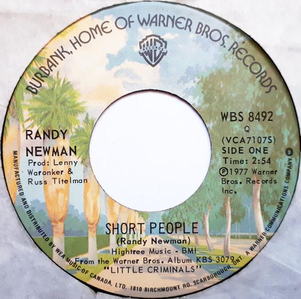 

7inch Record RANDY NEWMAN - Short People WBS8492 WARNER BROS. RE 1977 Canada Rock Used