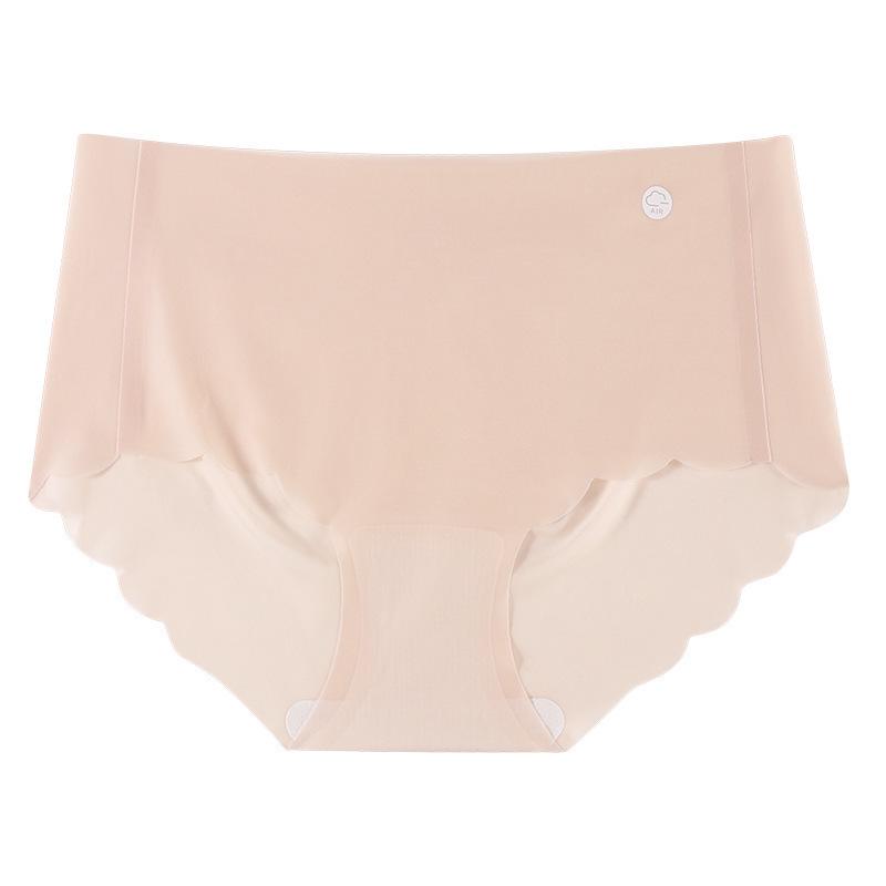 Ultra-Thin Solid Color Ice Silk Mid-Waist Breathable Summer Panties for Women