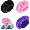 Prasacco 3 Pieces Kids Satin Bonnet Baby Bonnet Sleeping Cap Soft Silk Night Hats Colorful Satin Cap for Baby Girls Boys Natural Hair Teens Toddler