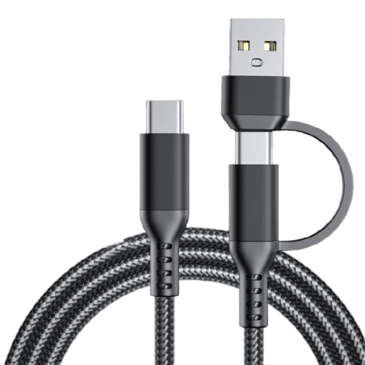 

Universal Type C/USB to Type C Charging Cable 60W Super Fast Charging Wire Phone Accessory Braided Nylon Data Cord чорний