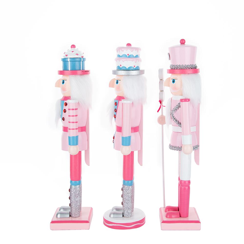 Pink Candy Style Wooden Nutcracker Ornament