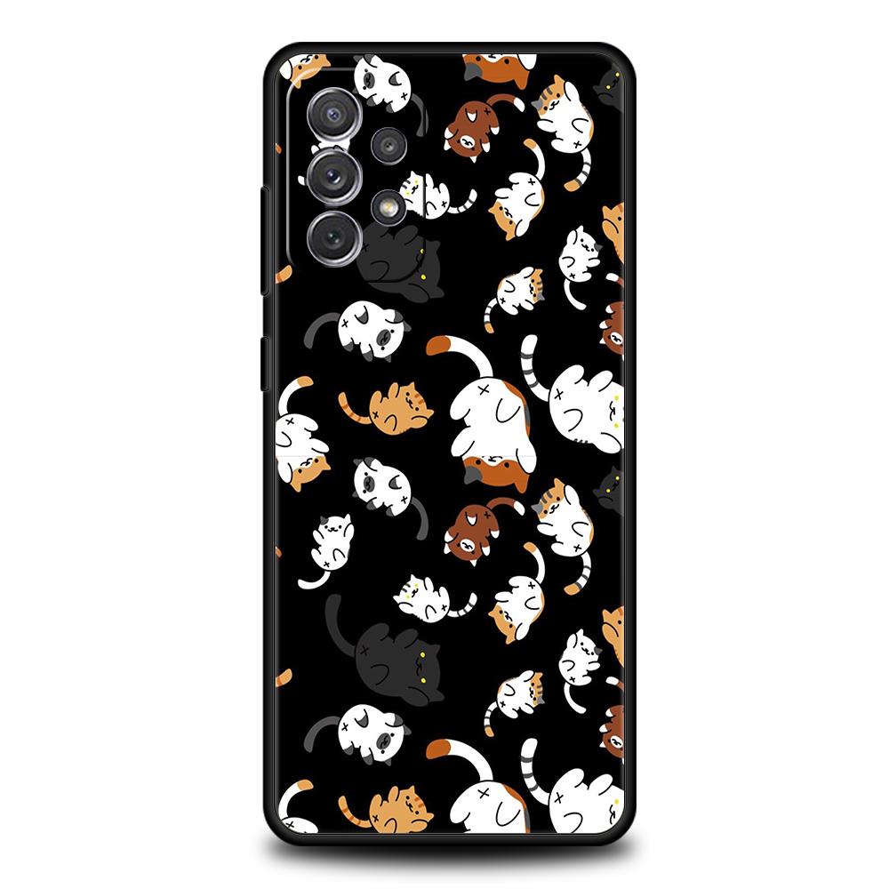 Cartoon Cat Phone Case for Samsung Galaxy A13 A14 A54 A73 A34 A51 A71 A22 A23 A32 A52 A01 A11 A21S A31 A41 Soft Shell Capas Bags