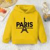 "PARIS" Aufdruck Lässiger Langarm-Hoodie für Jungen und Mädchen – Warmes & Bequemes Herbst-/Winter-Oberteil – Perfekt für den Alltag