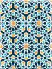 Peel And Stick Modern Elegant Blue/organge Trellis Mosaic Tile Self-Adhesive Prepasted Waterproof Wallpaper Wall Mural For Decor