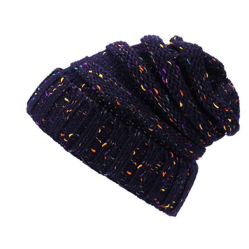 Damen Strickmütze aus Wolle für den Winter, Slouch-Beanie, Mütze, Skateboard