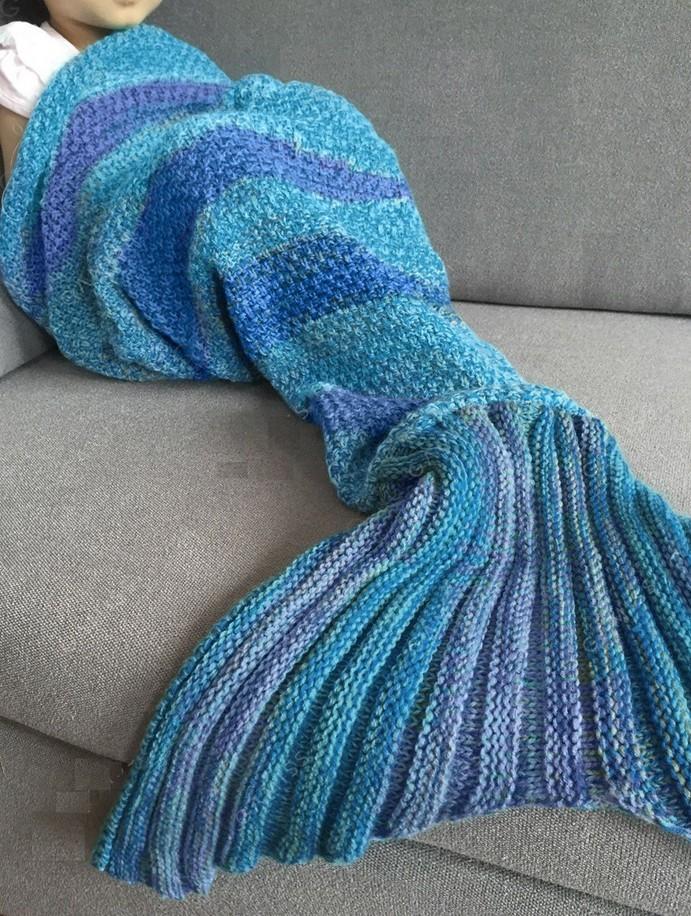 Acrylic Striped Mermaid Blanket For Home Office And Lounge Decor