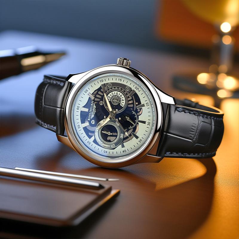 Men's Classic Leather Watch Minimalist Quartz Wristwatch