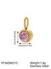 CARLIDANA Waterproof 12 Month Crystal Birthstone 14K Gold Plated Stainless Steel 8MM Birthstone Bezel Pendant DIY Charm