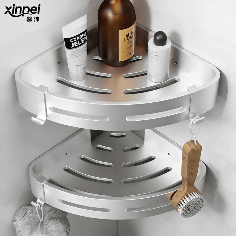 Xinpei Drill-Free Space Aluminum Corner Bathroom Shelf