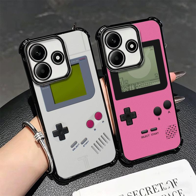 Game Console Trend Pattern Plating Phone Case For Xiaomi Redmi Note 14 15 Pro Plus 13 12 11 11S 11T 10 9S 9 5G Anti-Fall Airabag