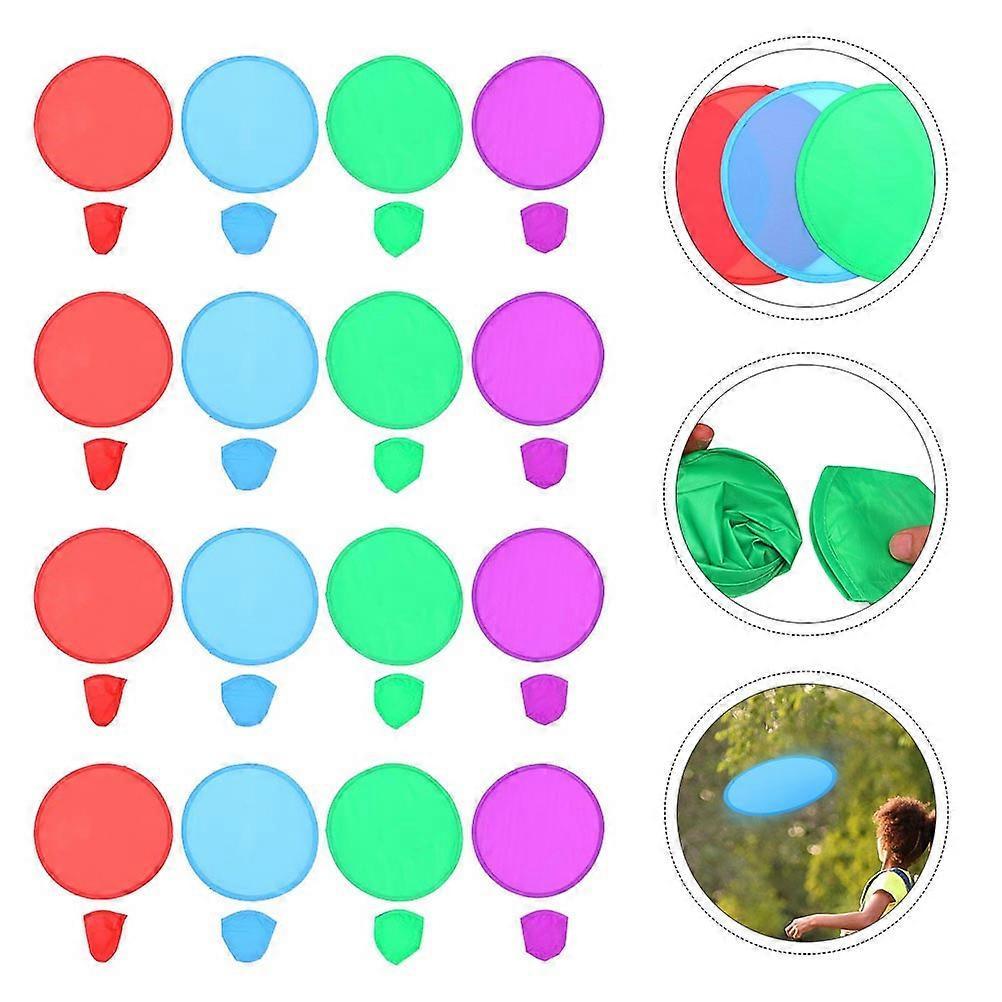 16pcs Creative Folding Flying Disc Flying Plate Outdoor Supplies (Random Color)