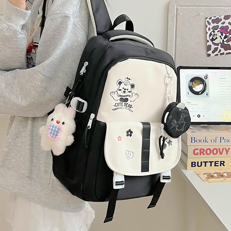 Large Capacity Schoolbag Female High Value High School Student Embroidered Backpack Cute Junior High School Student Backpack