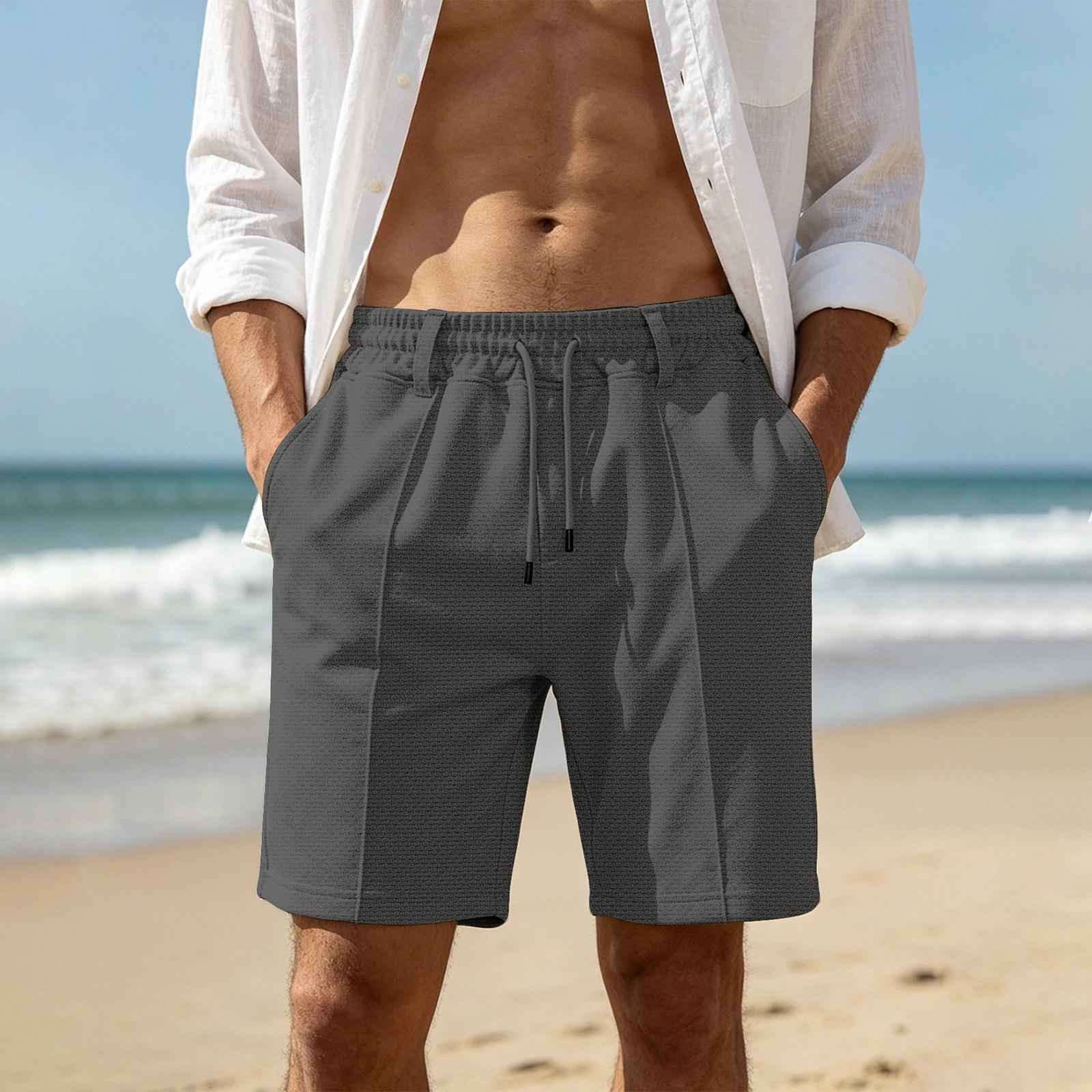 

Men s Breathable Mesh Sports Shorts - Drawstring Elastic Waist, Straight-leg, Five-pocket Pants XL
