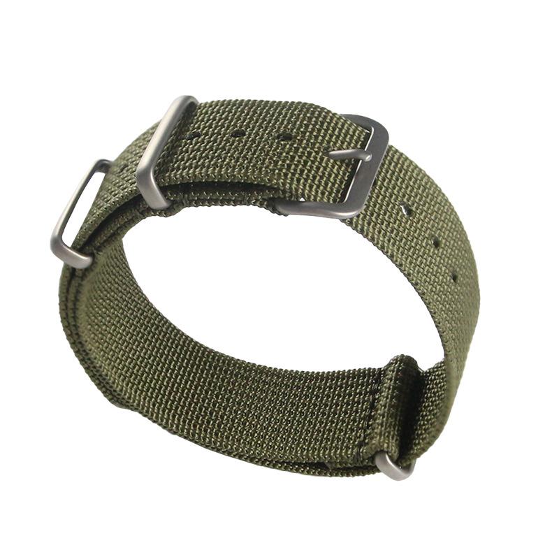 

Семицветный быстросъемный ремешок для часов из прочного нейлона 18-22 мм 22mm армия зеленый