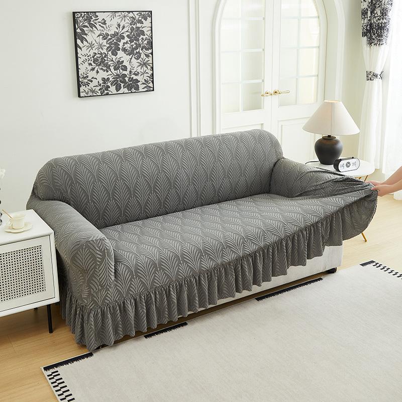 

Однотонный чехол для дивана с юбкой, чехол для дивана в гостиной, нескользящий и устойчивый к царапинам от кошек чехол для дивана (90cm-140cm)