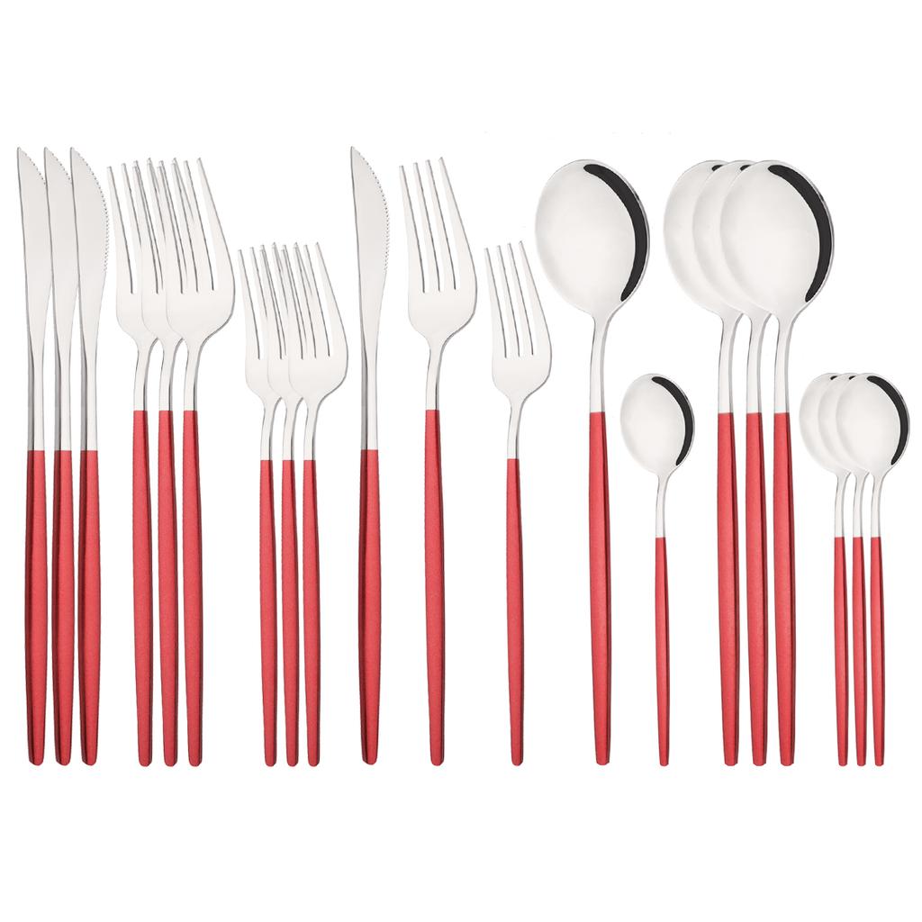 20 sztuk zachodnie czarne srebrne sztućce zestaw nóż widelec deserowy łyżeczka do herbaty zastawa stołowa ze stali nierdzewnej zestaw Party zestaw kuchenny