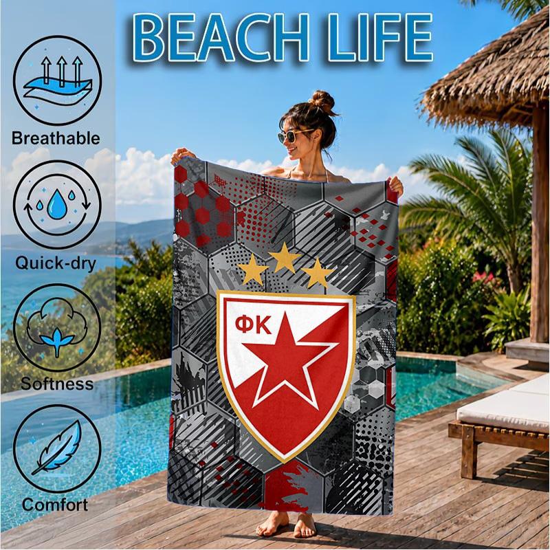 Crvena Zvezda Beach Towel, Quick-drying, Easy to Care for, Suitable for Both Fitness and Beach Vacations,Sports Essential