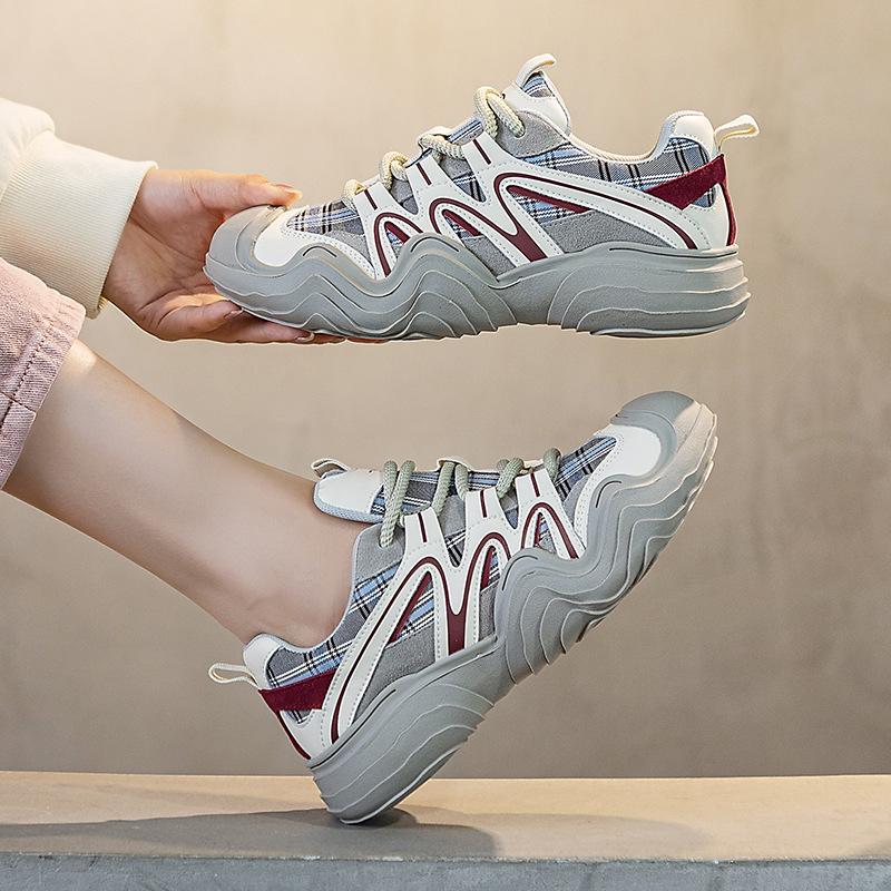 Fujin 4cm Cloth Breathable Summer Chunky Sneakers Platform Shoes Women Spring Fashion Sneakers Wedge 2024 Women Casual Vulcanize