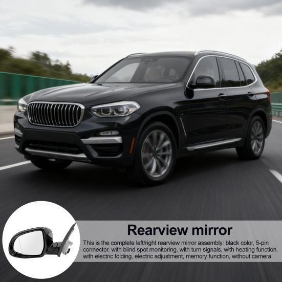 Driver Passenger Side Mirror Assembly for X3 G01 G08 2018-2021 Left Rear Exterior Rearview Mirror with Blind Spot Turn Light 51168491670 51168491669