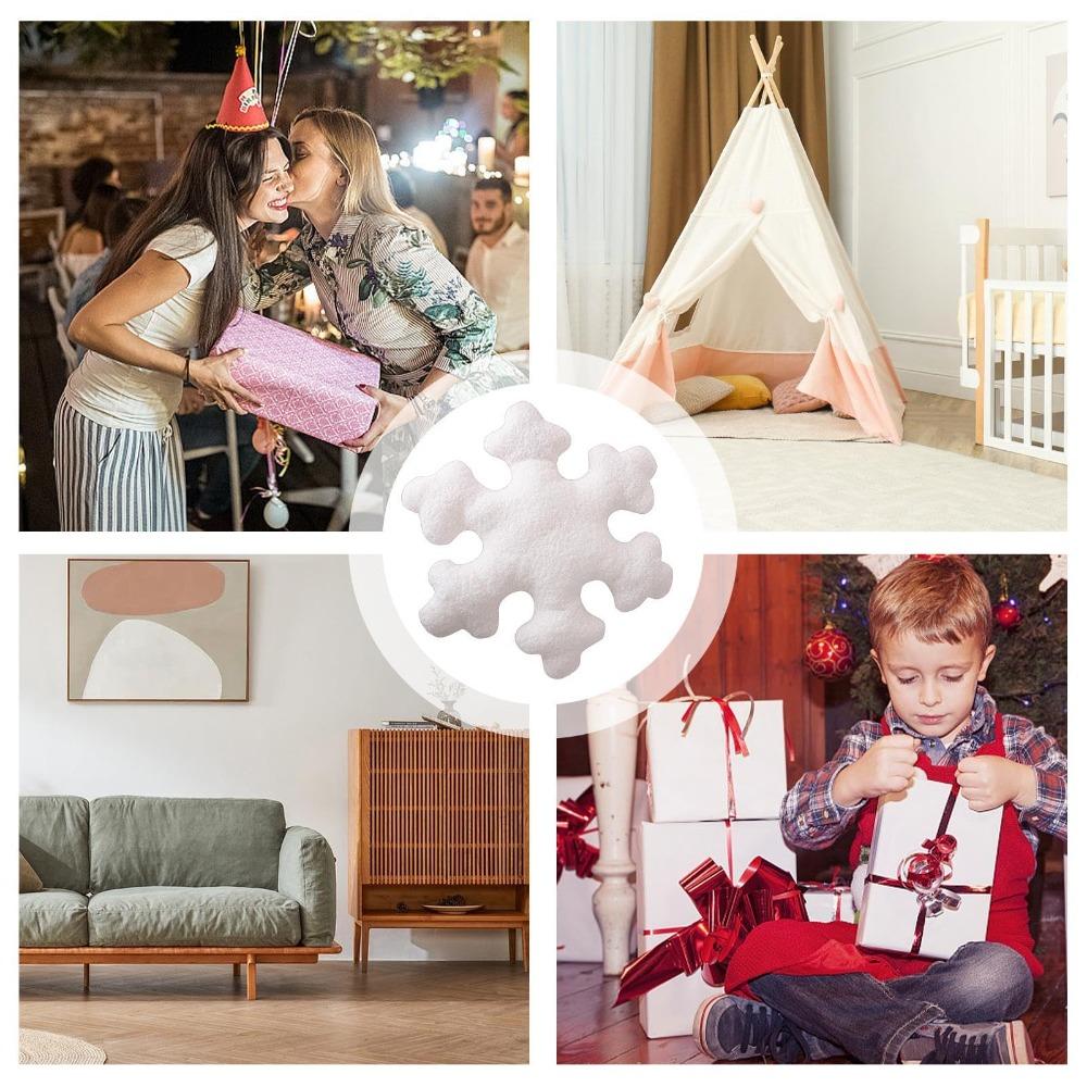 PP Cotton Couch Stuffed Plush Cushion White Snowflake Pillows Living Room