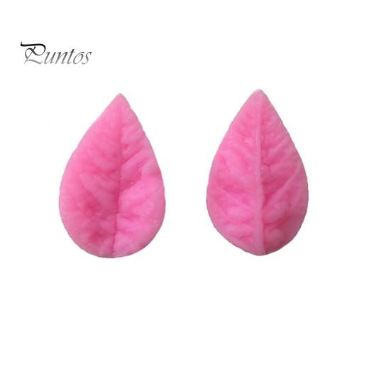2Pcs Leaf Shape DIY Fondant Cake Decorating Chocolate Silicone Mold Baking Tool