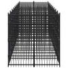 VidaXL Chenil d'extérieur pour chiens Acier 16,59 m², Noir