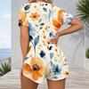 One Piece V Neck Short Sleeve Plus Size Womens Jumpsuit