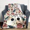 1 st Blommig Katt Lätt Flanellfilt, Bekväm och Varm Filt, för Kontor och Camping Bäddsoffa, Vardagsrum146