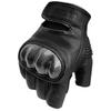 Premium Ziegenleder Halbfingerhandschuhe mit Karbonfaser-Schutz, Anti-Rutsch Handgelenksschutz Handschuhe für MTB, Rennrad, Klettern