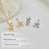 Cuiyan S925 Silver Asymmetrical Flower Stud Earrings - Korean & Chinese Style Trend for Women